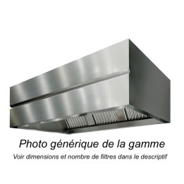 Hotte cubique professionnelle pour la restauration tout inox 900x2000