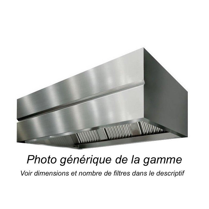 Hotte cubique professionnelle pour la restauration tout inox 900x2000