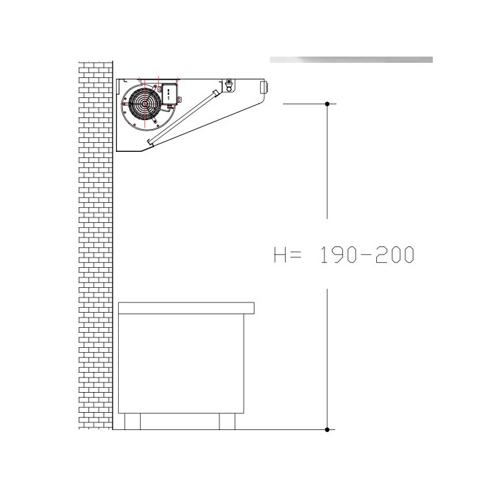 Hotte tout inox 700 x 1000 équipée