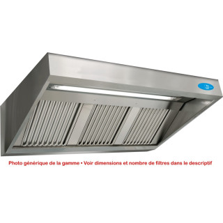 Hotte tout inox 700 x 1000 équipée