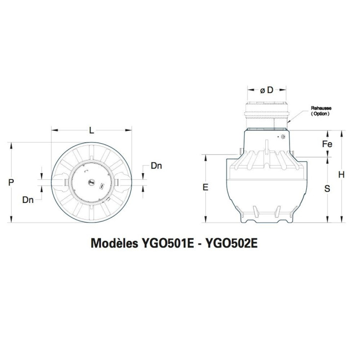 Dimensions du YG0502E