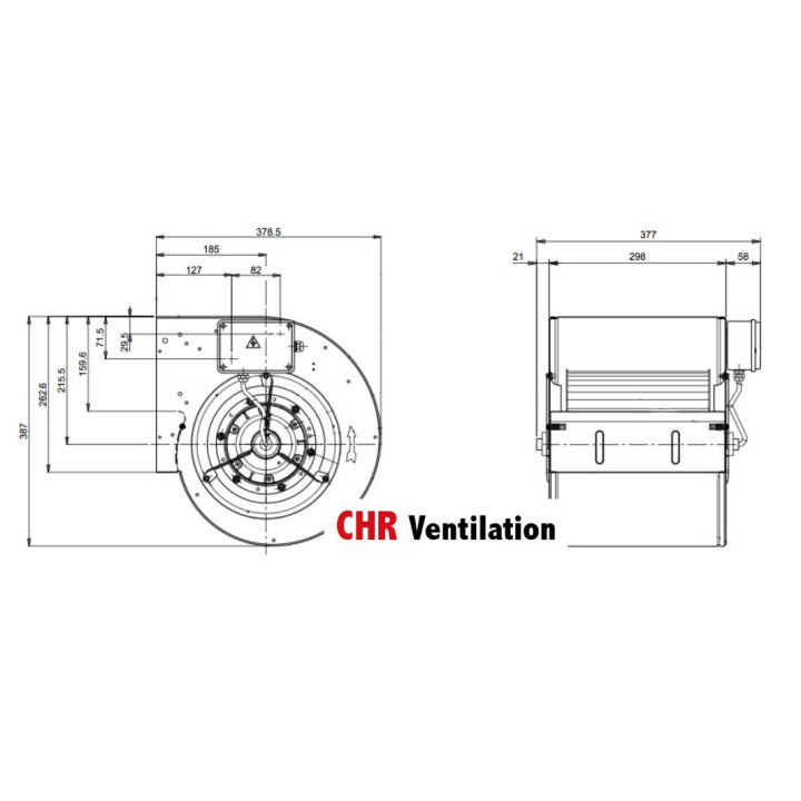 Dimensions Ventilateur DDM 994 Mono 420 W