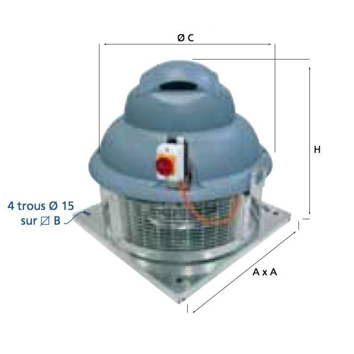 Dimension Tourelle centrifuge F400-120 Stelair 400