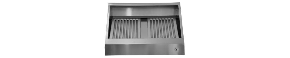 Hotte professionnelle de ventilation pour restauration professionnelle nues sans extracteur ni équipement