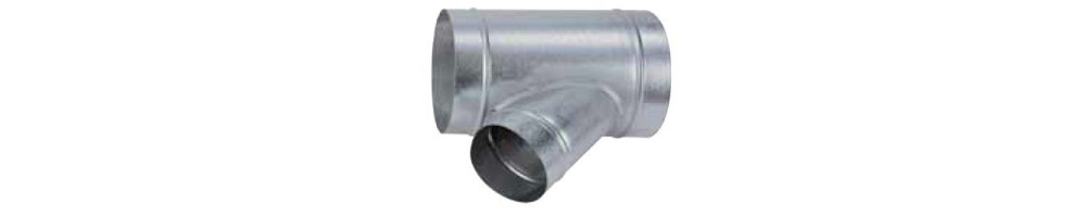 Tés obliques à 45° pour conduite de ventilation